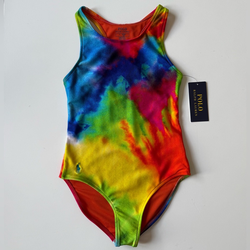 Polo Ralph Lauren Multicolor Tie-Dye-Print One-Piece Swimsuit - Size 6